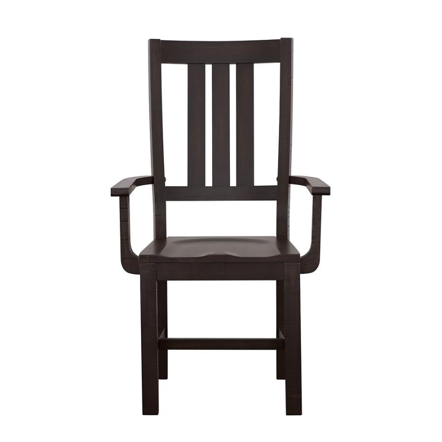 Calandra Slat Back Arm Chairs Vintage Java (Set Of 2)