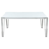 Pauline Chrome Rectangular 64-Inch Glass Top Dining Table