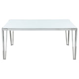 Pauline Chrome Rectangular 64-Inch Glass Top Dining Table