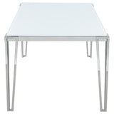 Pauline Chrome Rectangular 64-Inch Glass Top Dining Table