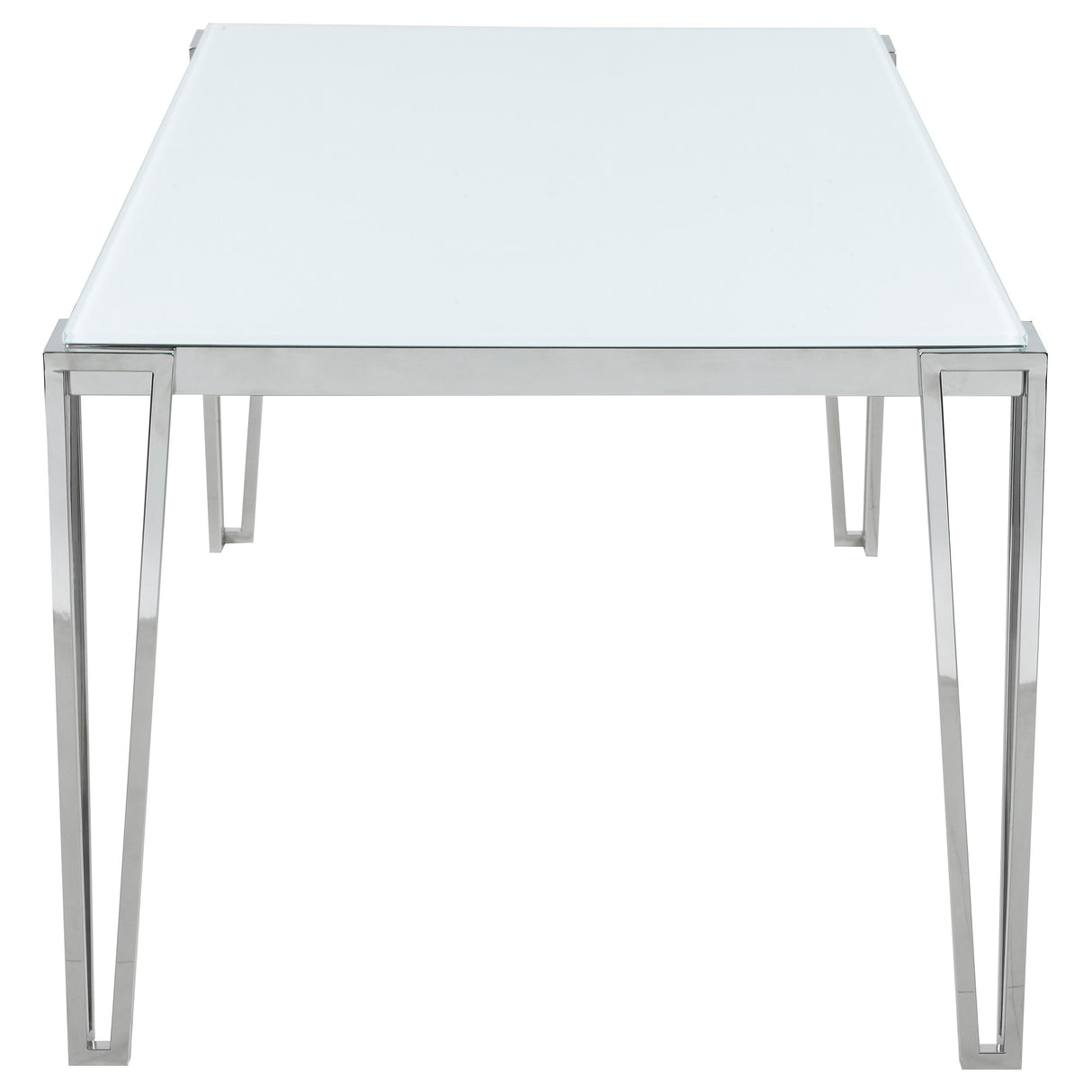 Pauline Chrome Rectangular 64-Inch Glass Top Dining Table