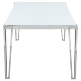 Pauline Chrome Rectangular 64-Inch Glass Top Dining Table