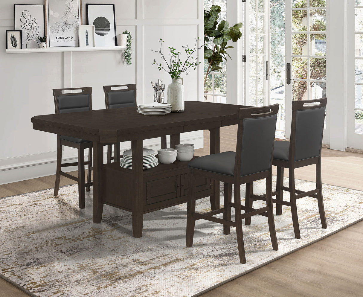 Prentiss Cappuccino 5-Piece Butterfly Leaf Dining Table Set