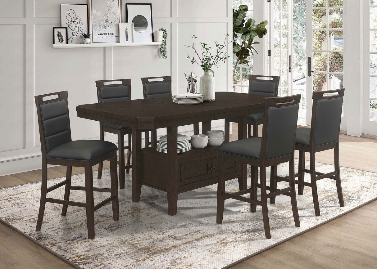 Prentiss Cappuccino 7-Piece Butterfly Leaf Dining Table Set