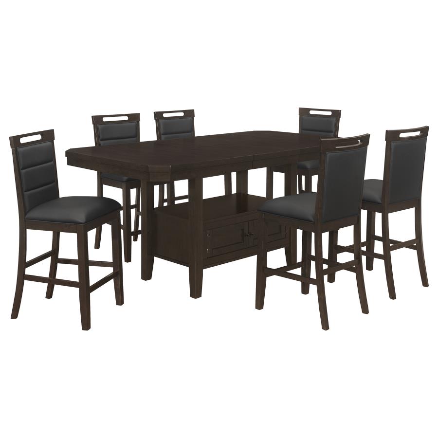 Prentiss Cappuccino 7-Piece Butterfly Leaf Dining Table Set