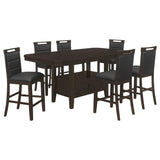 Prentiss Cappuccino 7-Piece Butterfly Leaf Dining Table Set