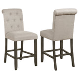 Balboa Tufted Back Counter Height Stools Beige And Rustic Brown (Set Of 2)