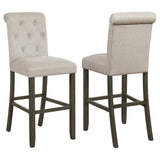 Balboa Tufted Back Bar Stools Beige And Rustic Brown (Set Of 2)