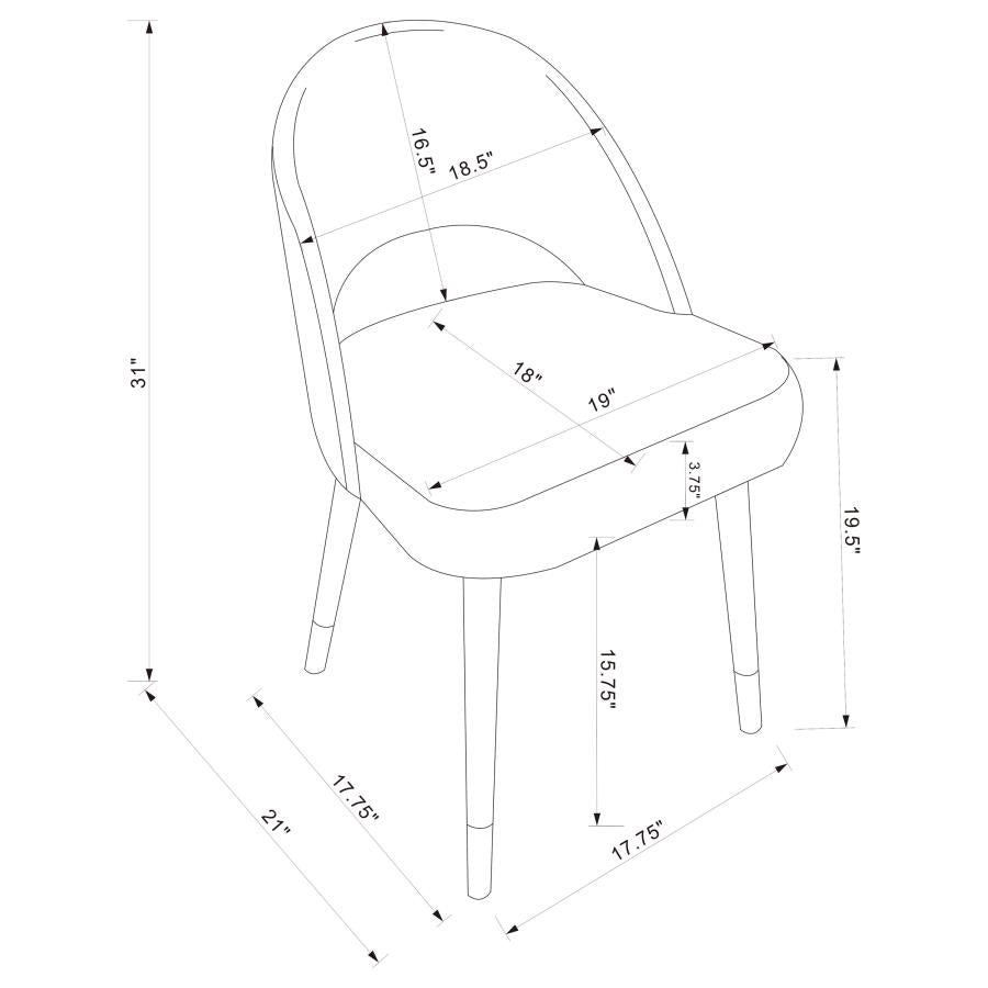 Lindsey Black Upholstered Dining Side Chair (Set Of 2)