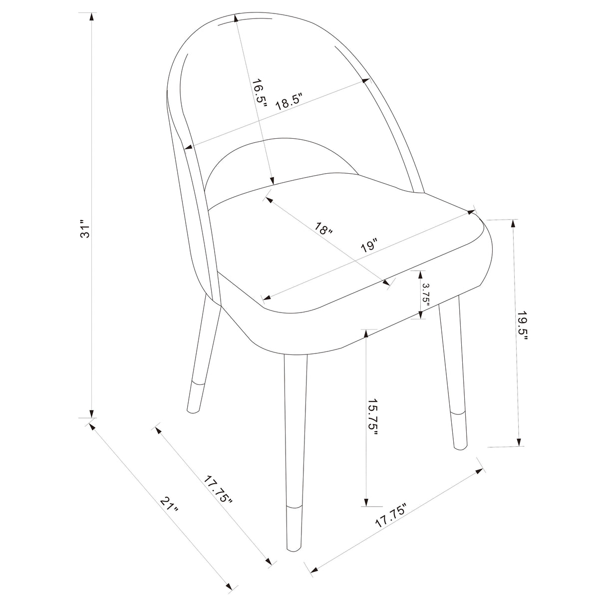 Lindsey Black Upholstered Dining Side Chair (Set Of 2)