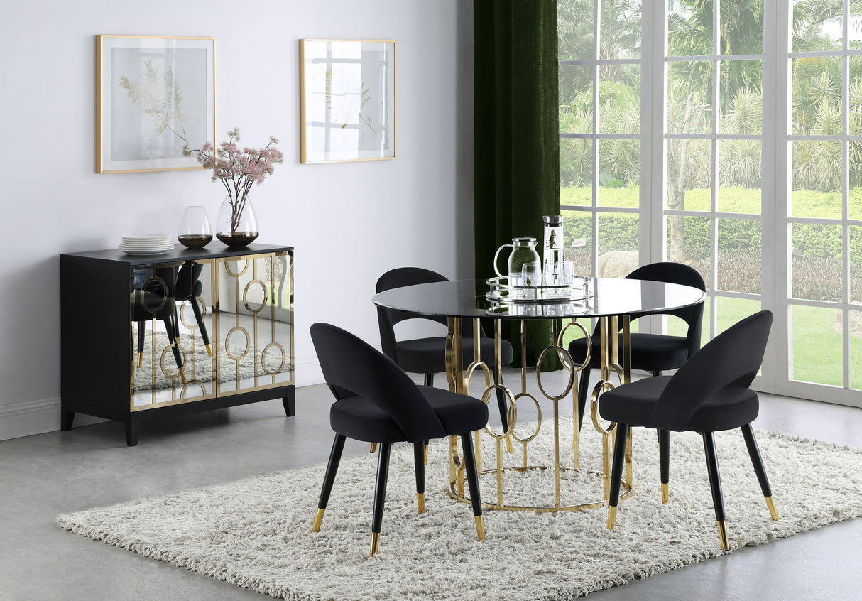 Lindsey Black Upholstered Dining Side Chair (Set Of 2)