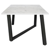 Mayer Faux White Marble Rectangular 87-Inch Dining Table