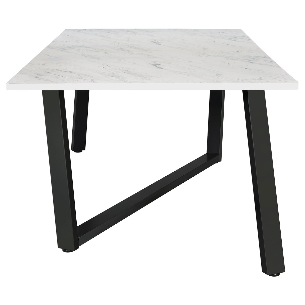 Mayer Faux White Marble Rectangular 87-Inch Dining Table