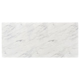 Mayer Faux White Marble Rectangular 87-Inch Dining Table