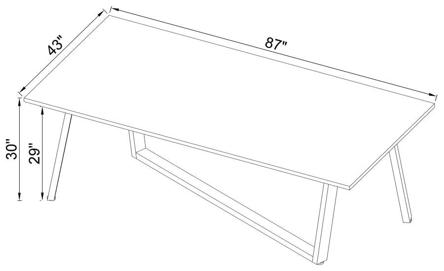 Mayer Faux White Marble Rectangular 87-Inch Dining Table