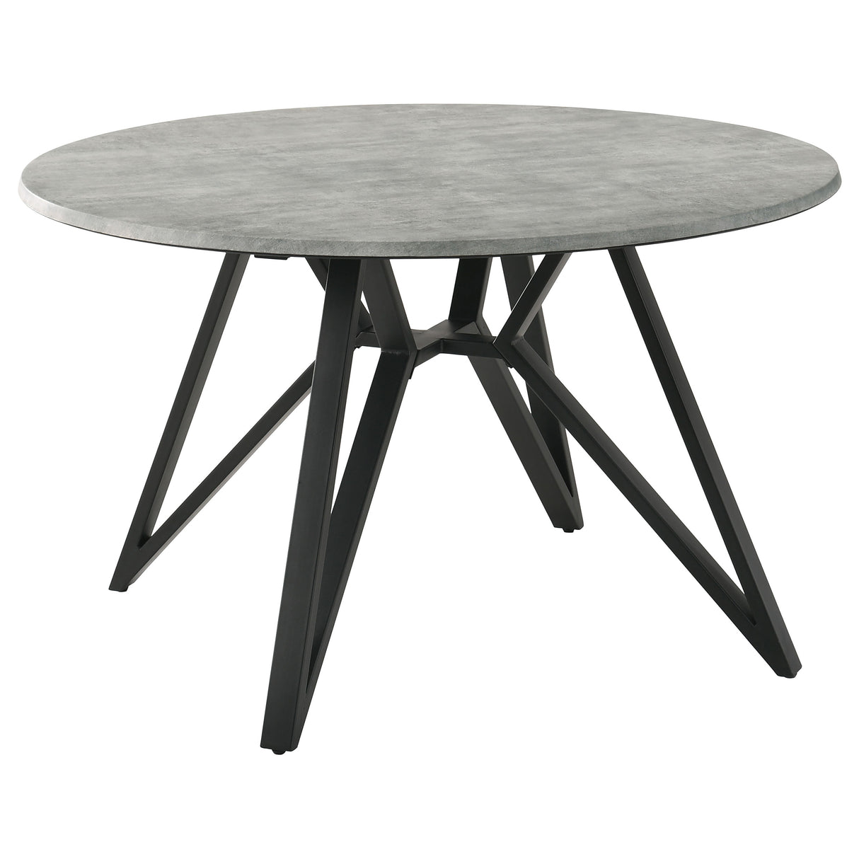 Neil Gunmetal 5-Piece Round Dining Table Set Concrete