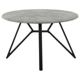 Neil Gunmetal 5-Piece Round Dining Table Set Concrete