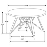 Neil Gunmetal 5-Piece Round Dining Table Set Concrete