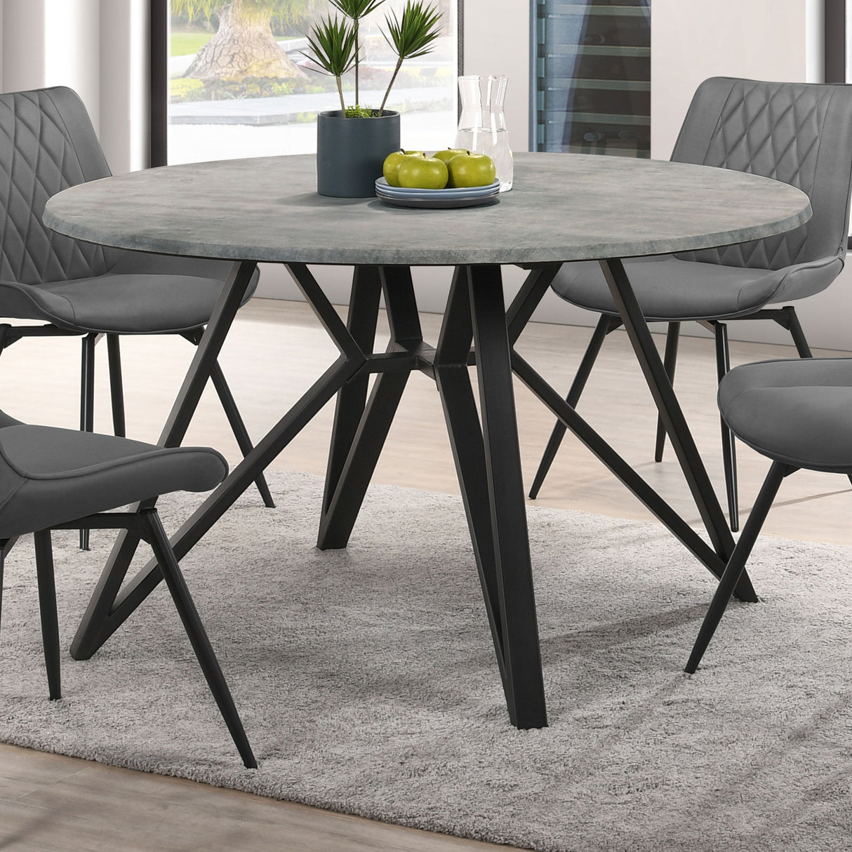 Neil Gunmetal Round 50-Inch Smarttop Dining Table