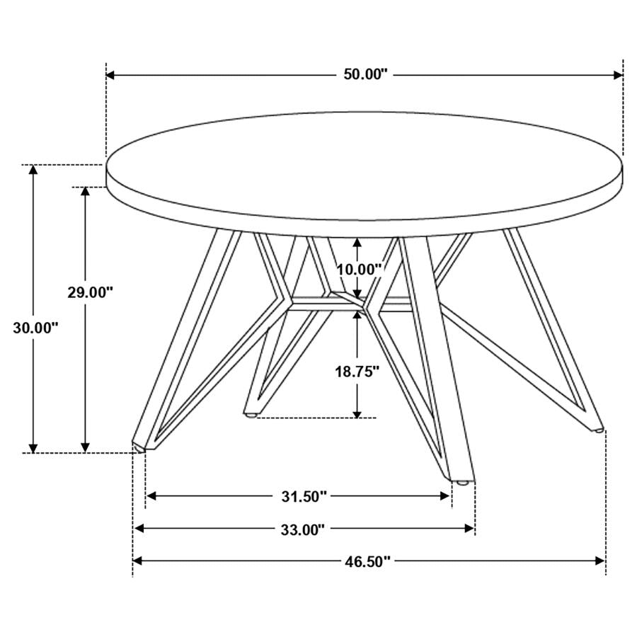 Neil Gunmetal Round 50-Inch Smarttop Dining Table