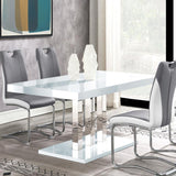 Brooklyn White High Gloss Rectangular 63-Inch Dining Table