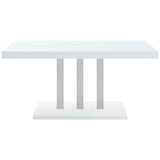 Brooklyn White High Gloss Rectangular 63-Inch Dining Table