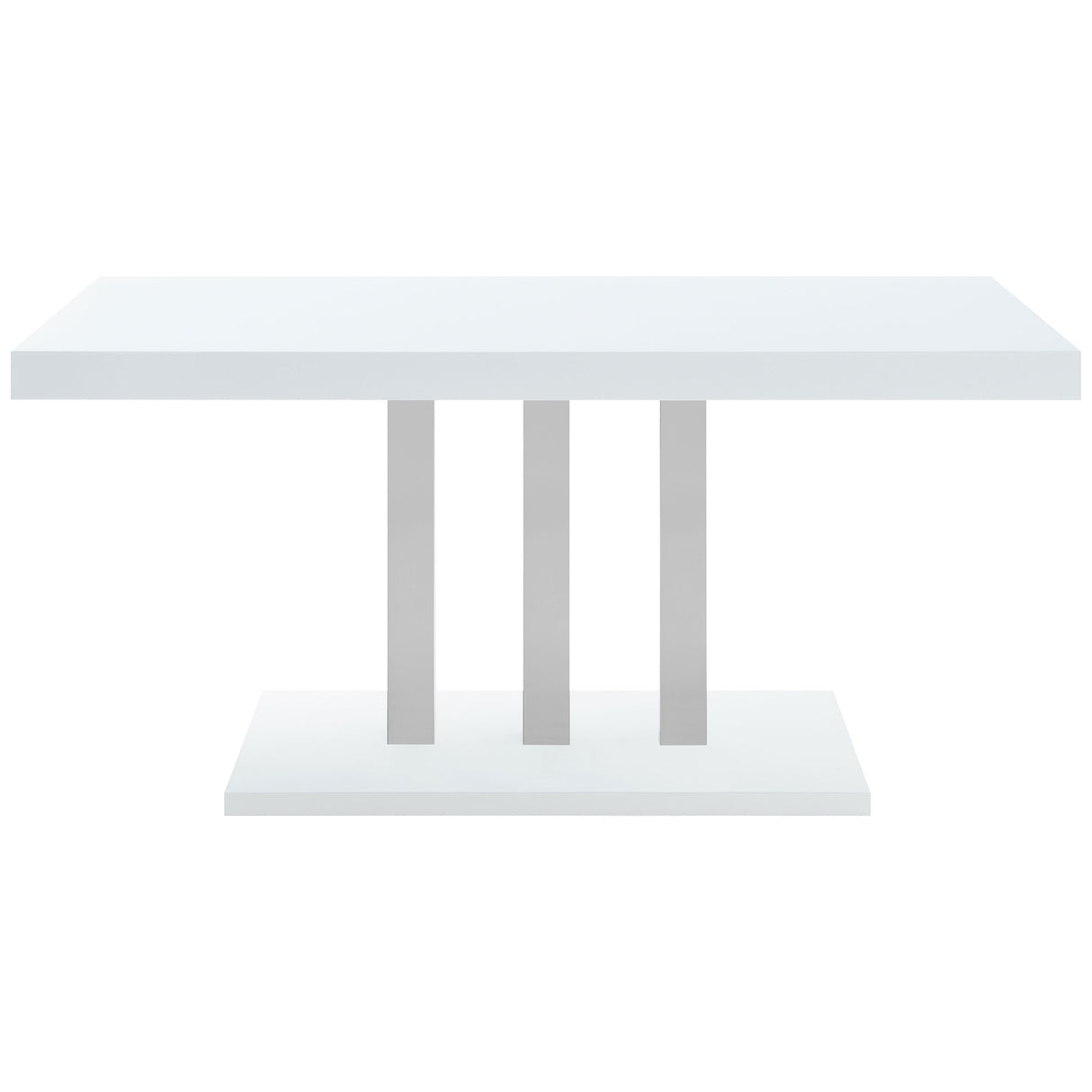 Brooklyn White High Gloss Rectangular 63-Inch Dining Table