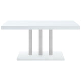 Brooklyn White High Gloss Rectangular 63-Inch Dining Table