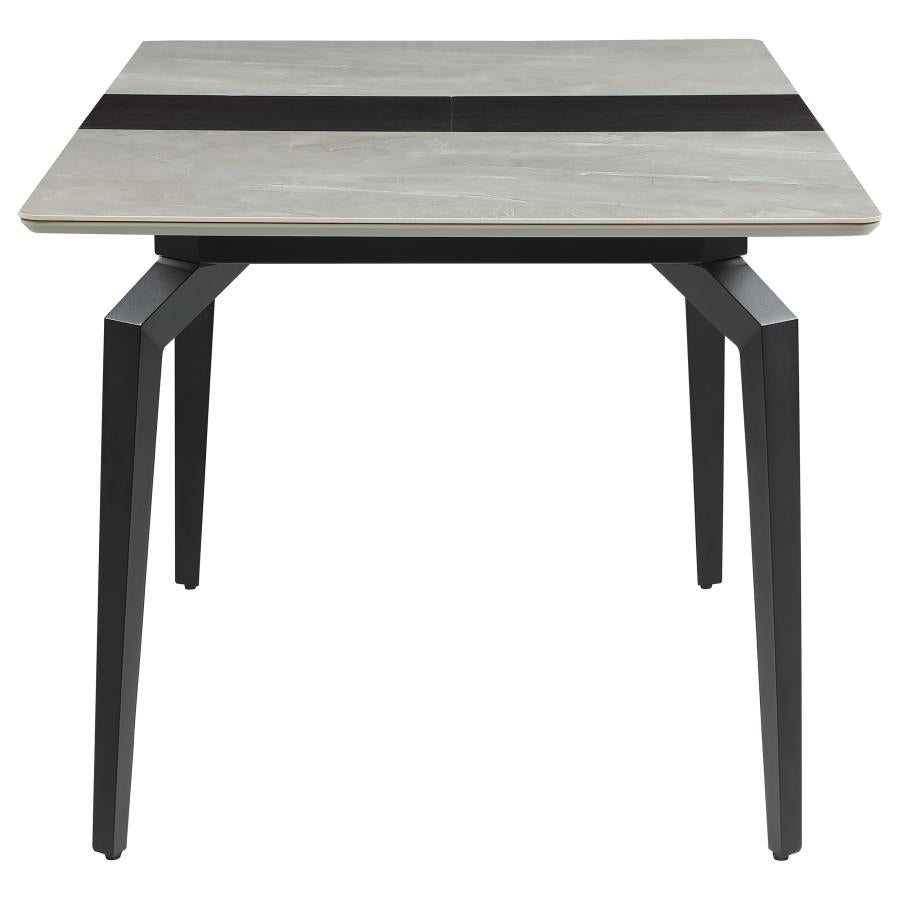 Mina Grey Ceramic Rectangular 65-Inch Extension Dining Table