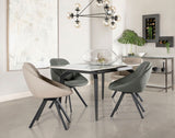 Mina Grey Ceramic Rectangular 65-Inch Extension Dining Table