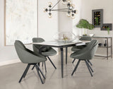 Mina Grey Ceramic Rectangular 65-Inch Extension Dining Table