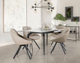 Mina Grey Ceramic Rectangular 65-Inch Extension Dining Table