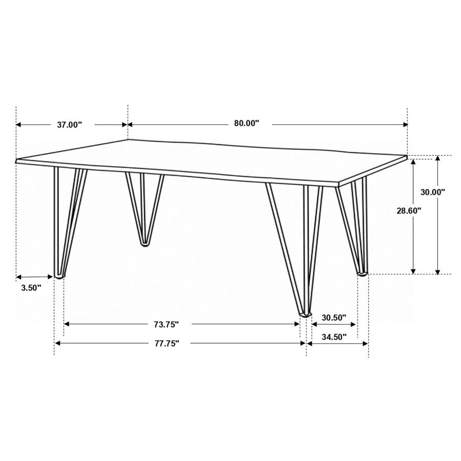 Neve Grey Sheesham 80-Inch Live Edge Dining Table