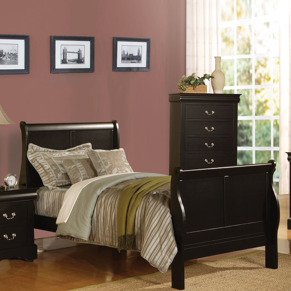 Louis Black Finish Philippe Iii Full Bed