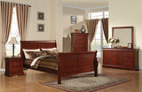 Acme Louis Phillipe III Sleigh Bedroom Set in Cherry