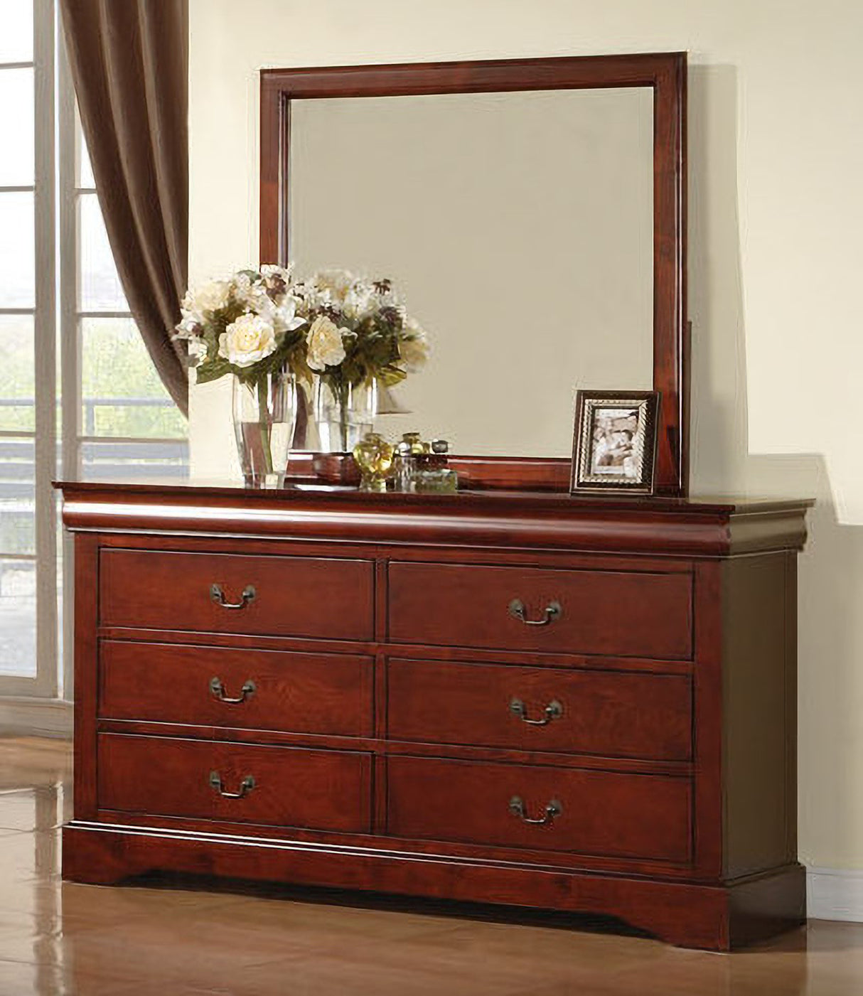 Acme Louis Phillipe III Sleigh Bedroom Set in Cherry