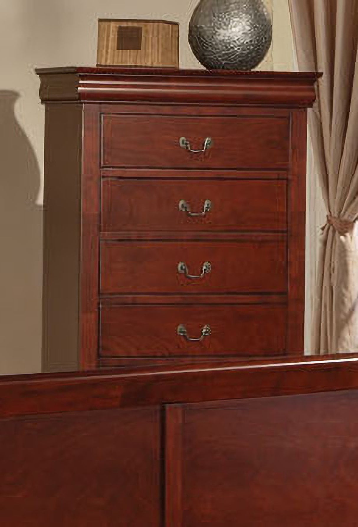 Acme Louis Phillipe III Sleigh Bedroom Set in Cherry