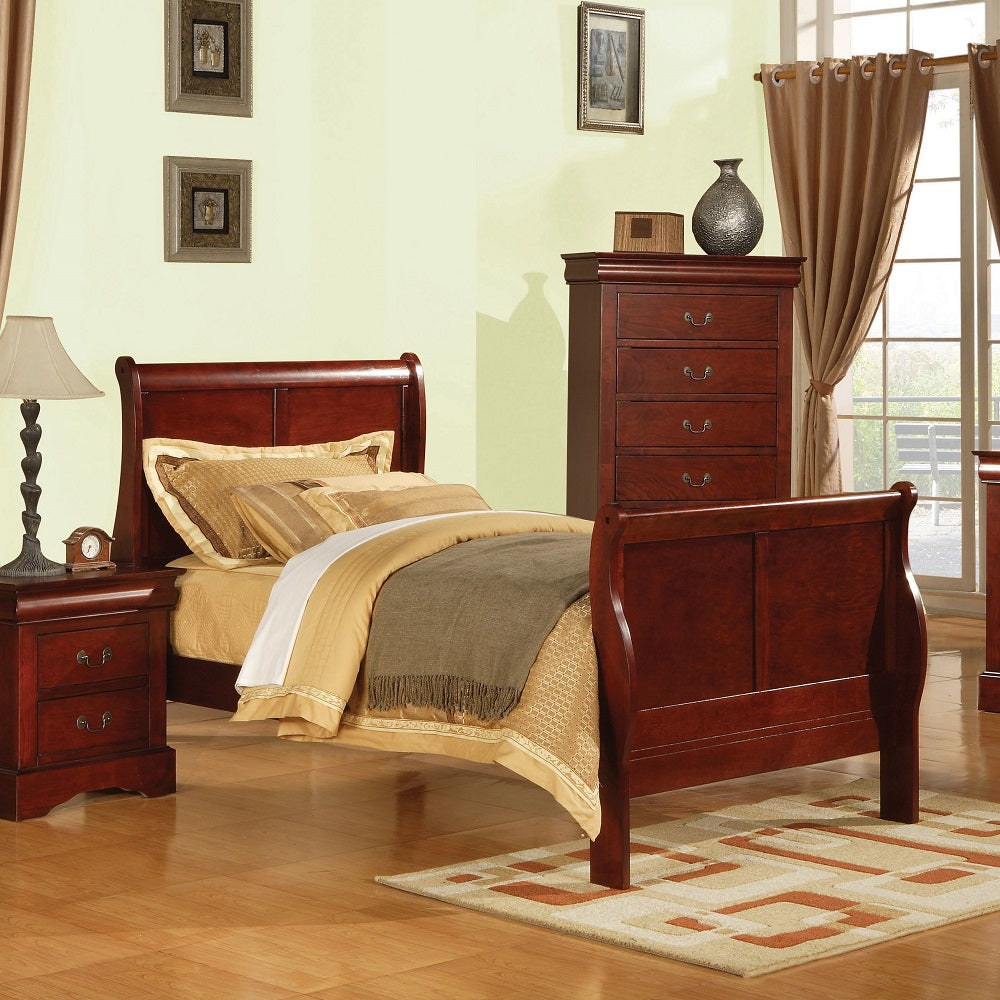 Louis Cherry Finish Philippe Iii Twin Bed