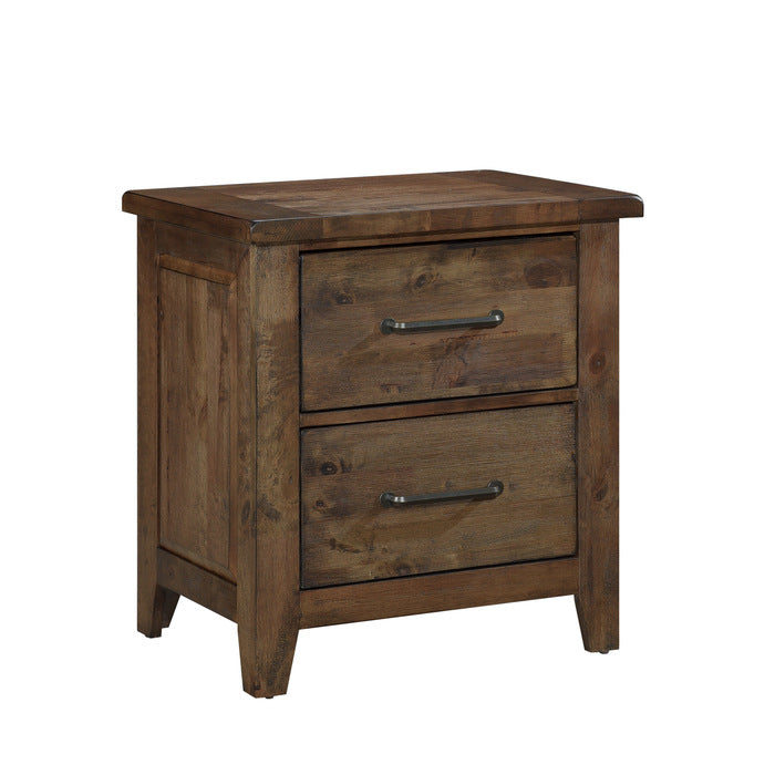 Jerrick Burnished Brown Nightstand