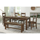 Jerrick Burnished Brown Dining Bench