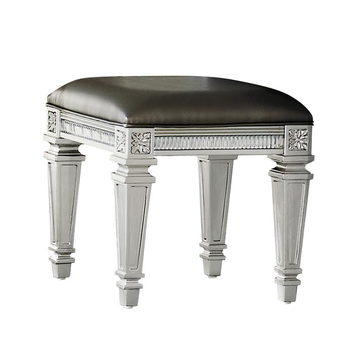 Bevelle Silver Vanity Stool