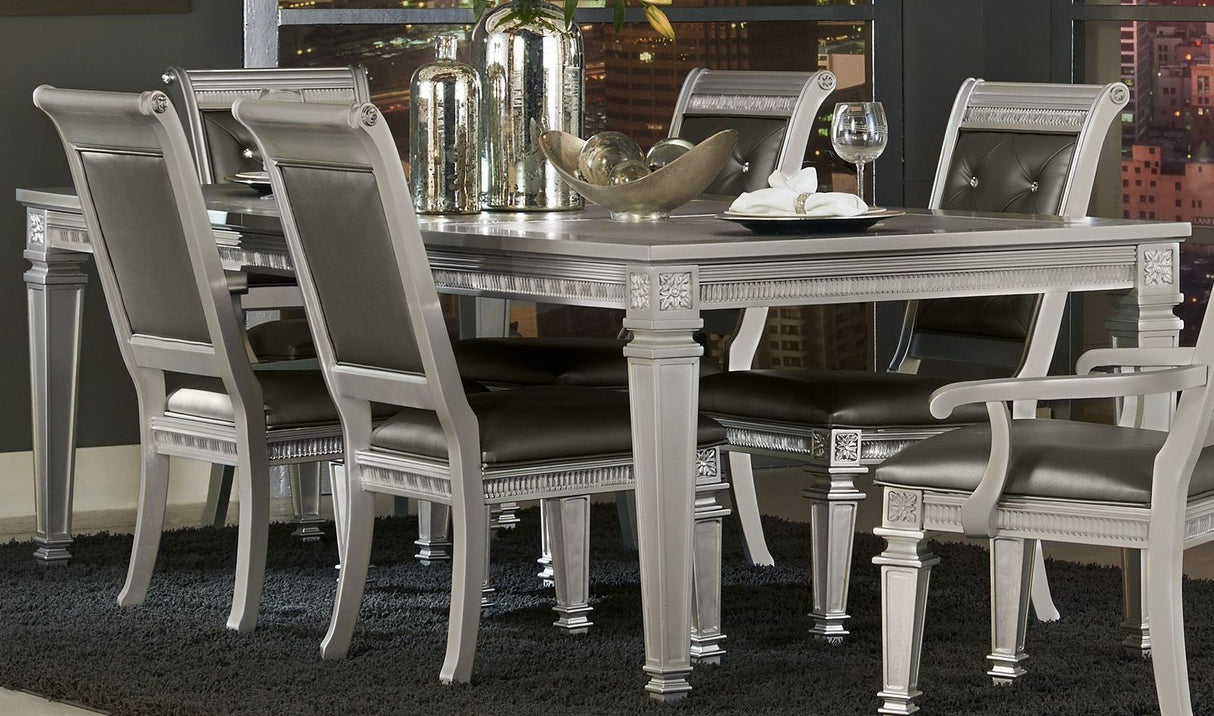 Bevelle Silver Extendable Dining Room Set