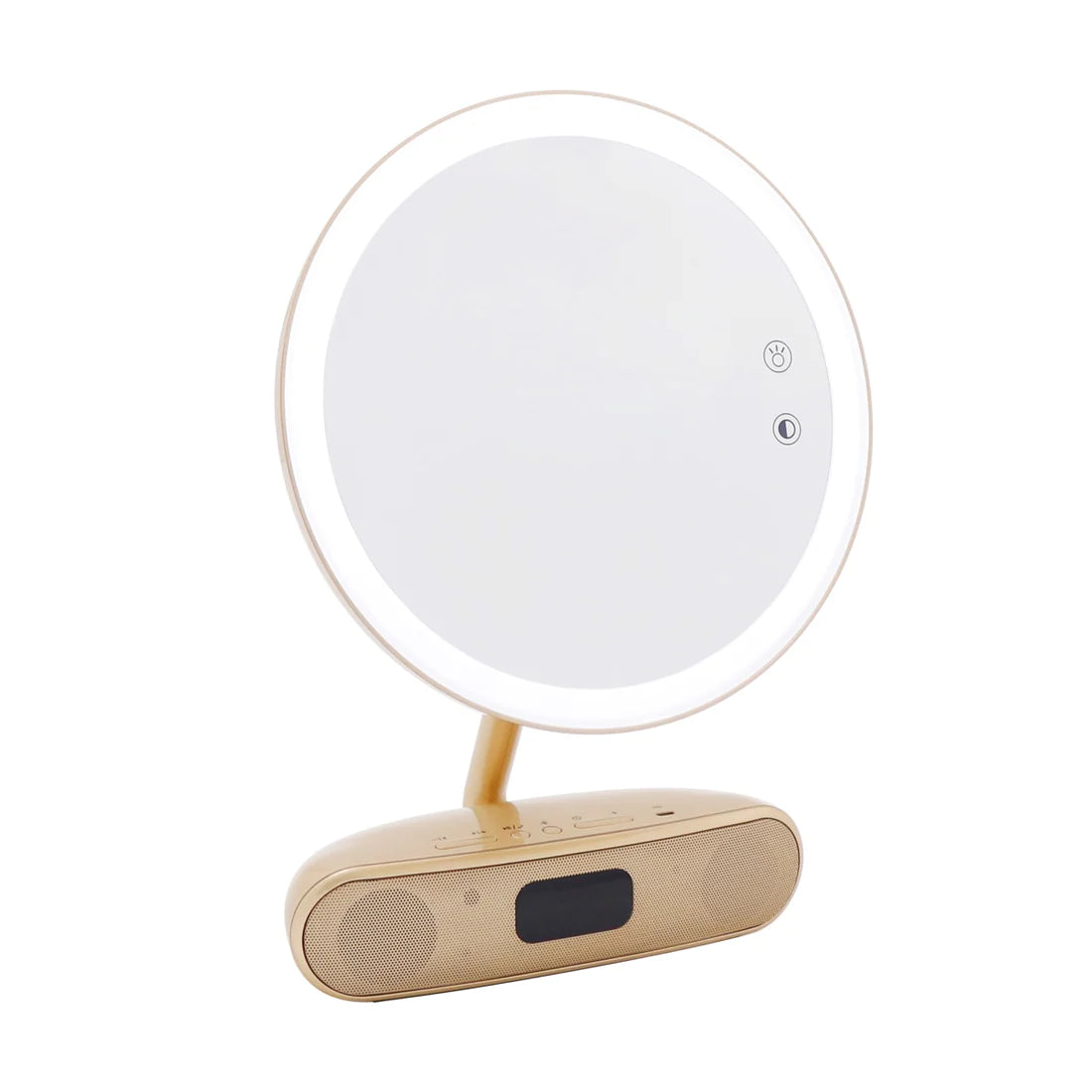 Melody 9-inch Round Duotone Makeup Mirror with Bluetooth Speakers