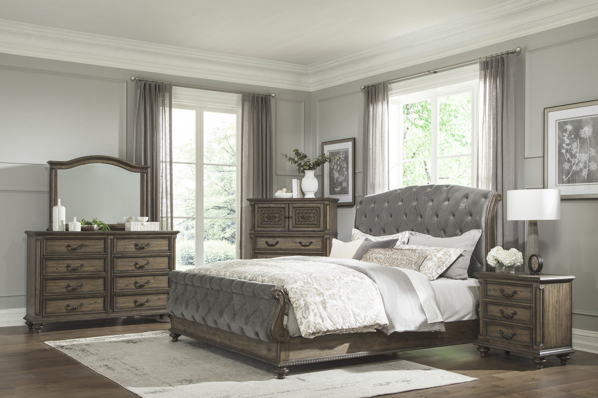 Rachelle Weathered Pecan Eastern King Bed