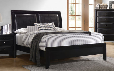 Briana Black Wood California King Panel Bed