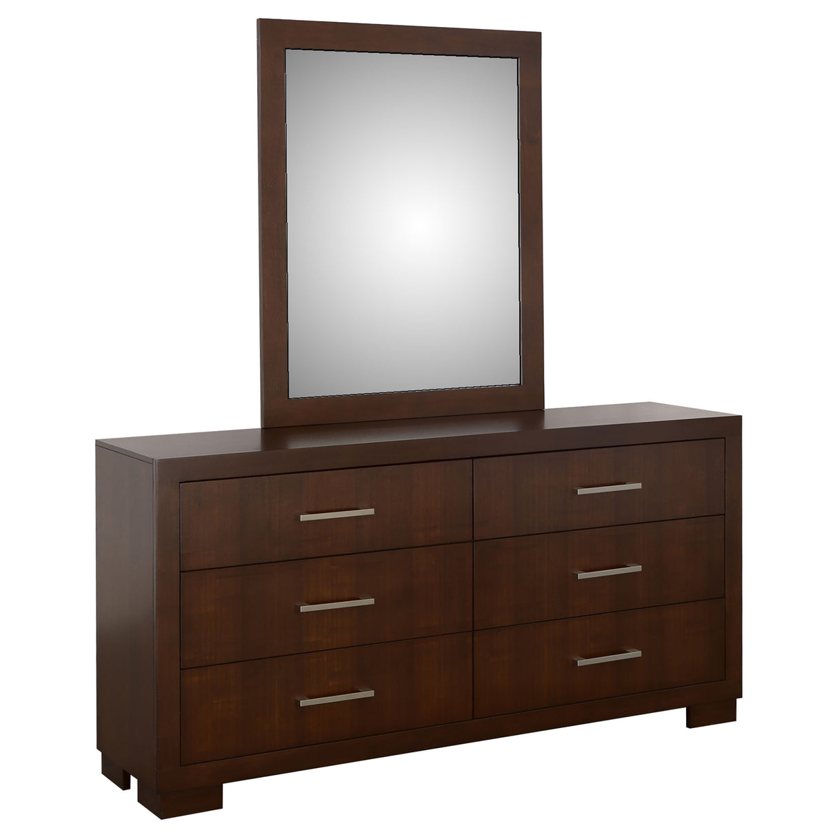 Jessica Cappuccino 6-Drawer Dresser With Mirror