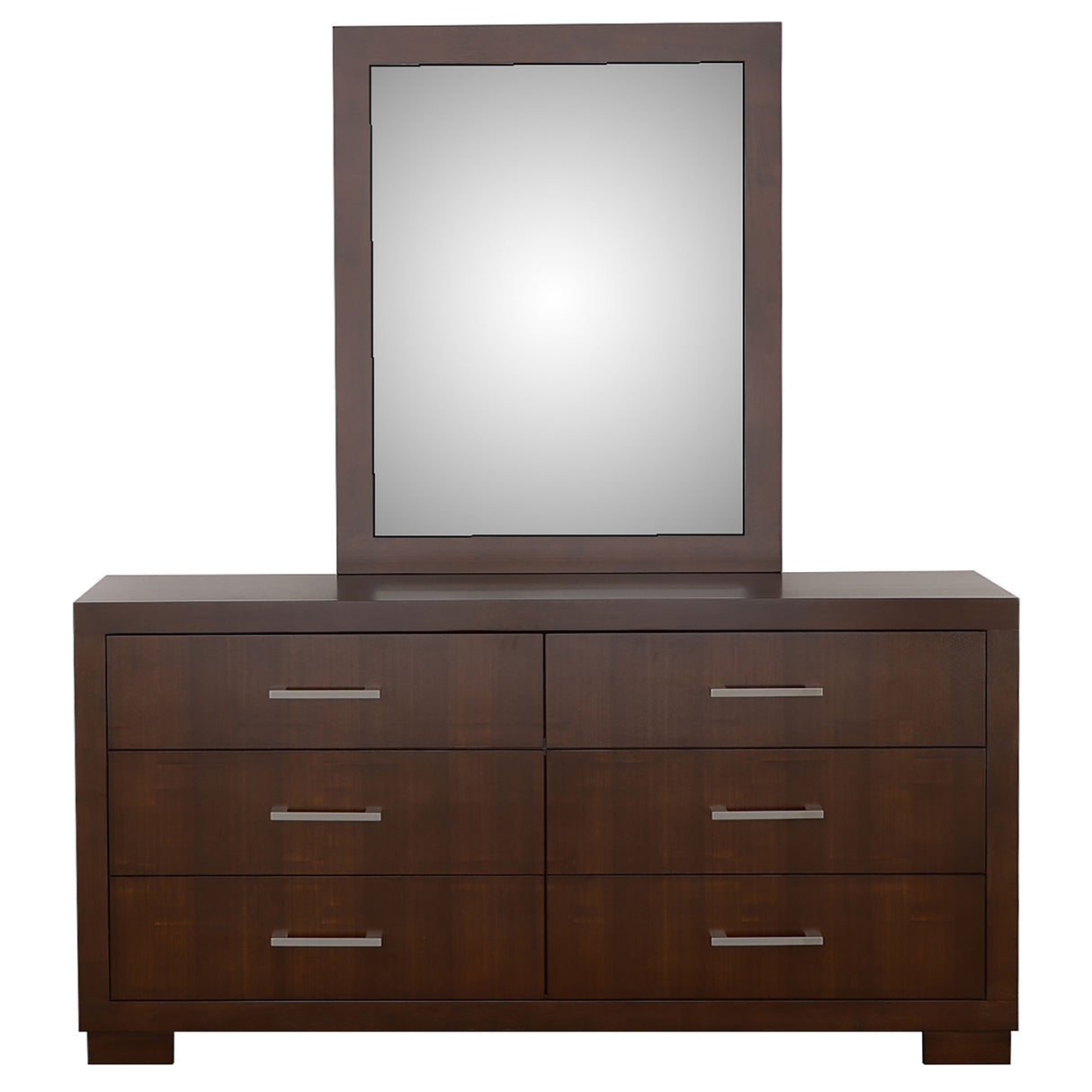 Jessica Cappuccino 6-Drawer Dresser With Mirror