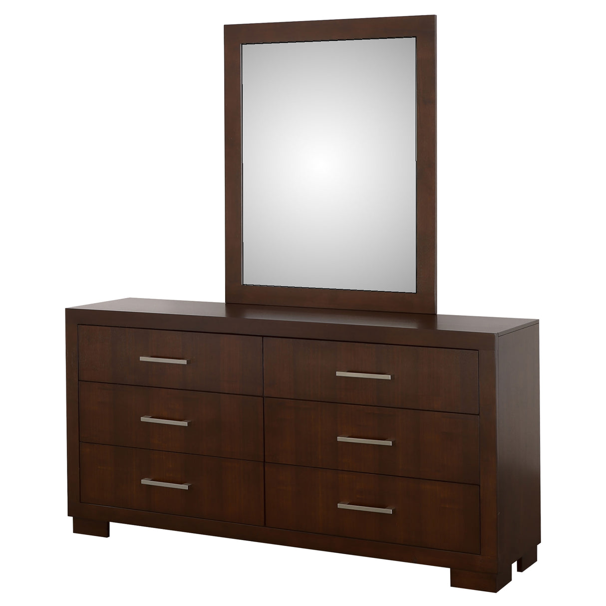 Jessica Cappuccino 6-Drawer Dresser With Mirror