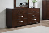 Jessica 6-Drawer Dresser Cappuccino