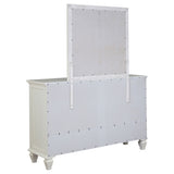 Sandy Beach Cream White 11-Drawer Dresser With Mirror